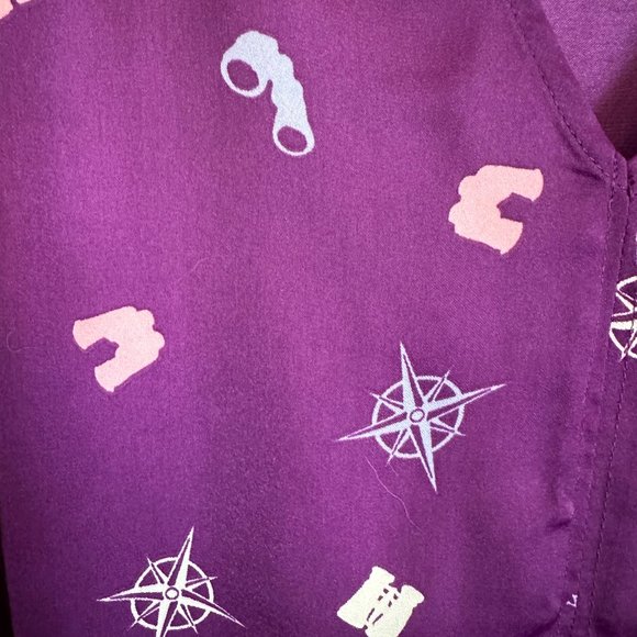 Modcloth Purple Creative Contribution Sleeveless Tank in Travel Print, Size L - Picture 3 of 3